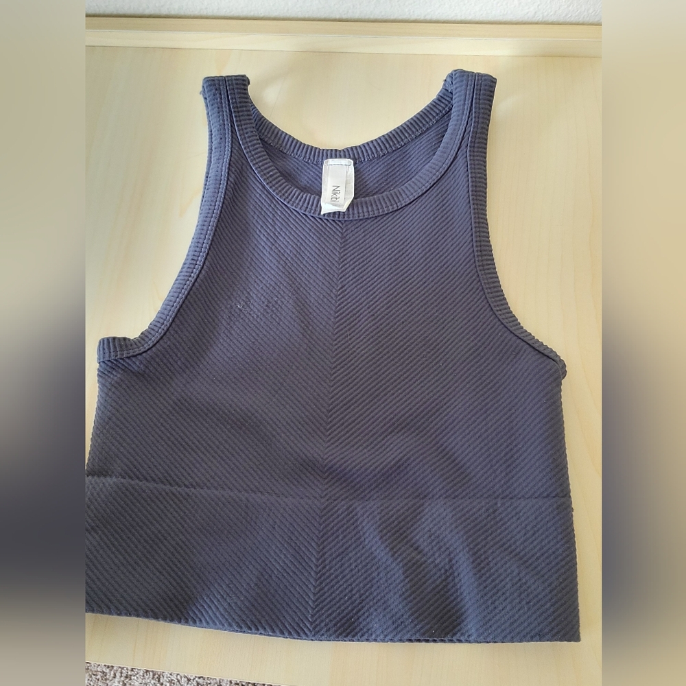 Grey-Blue Nikibiki High Neck Tank
